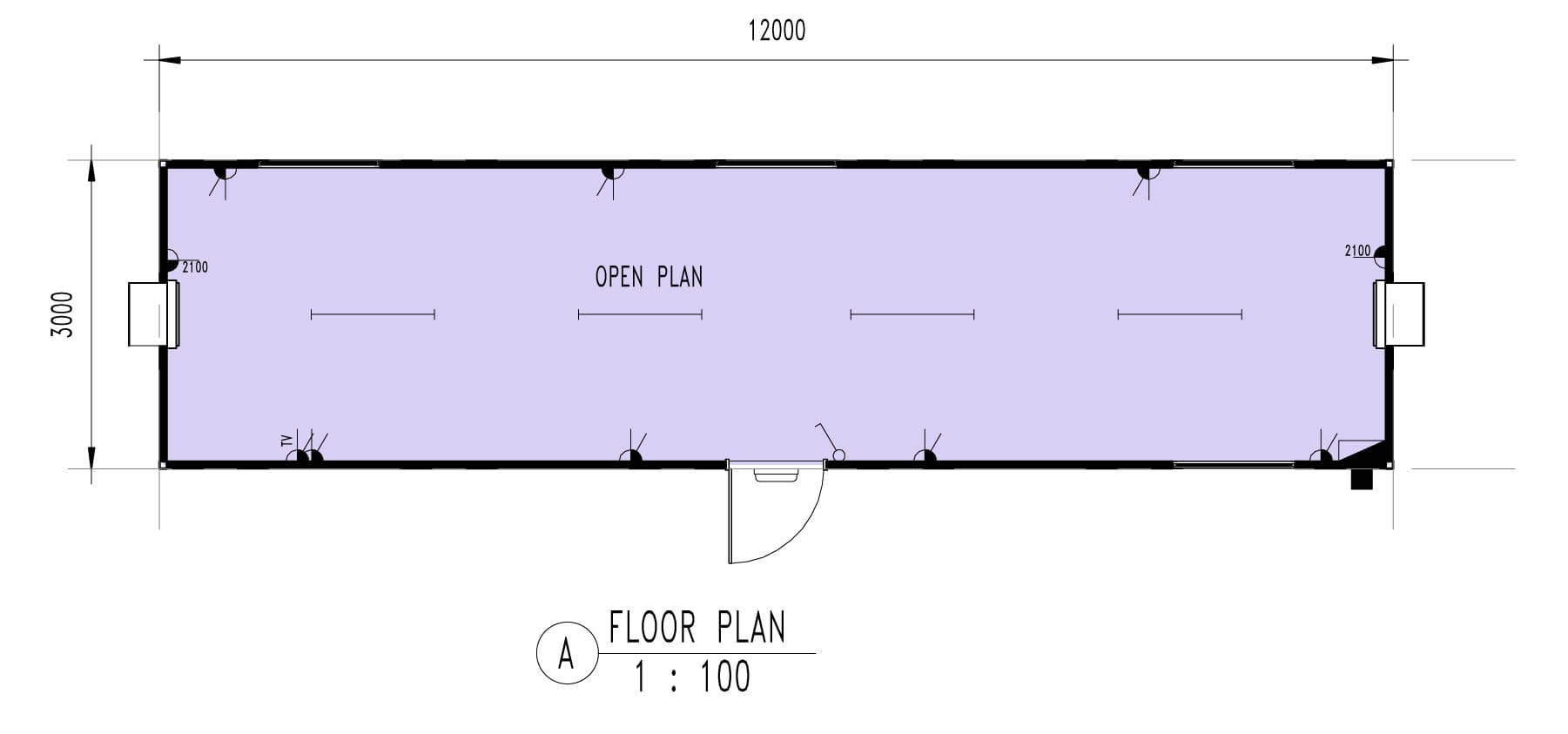 Large Open Plan Multipurpose Building floor plan