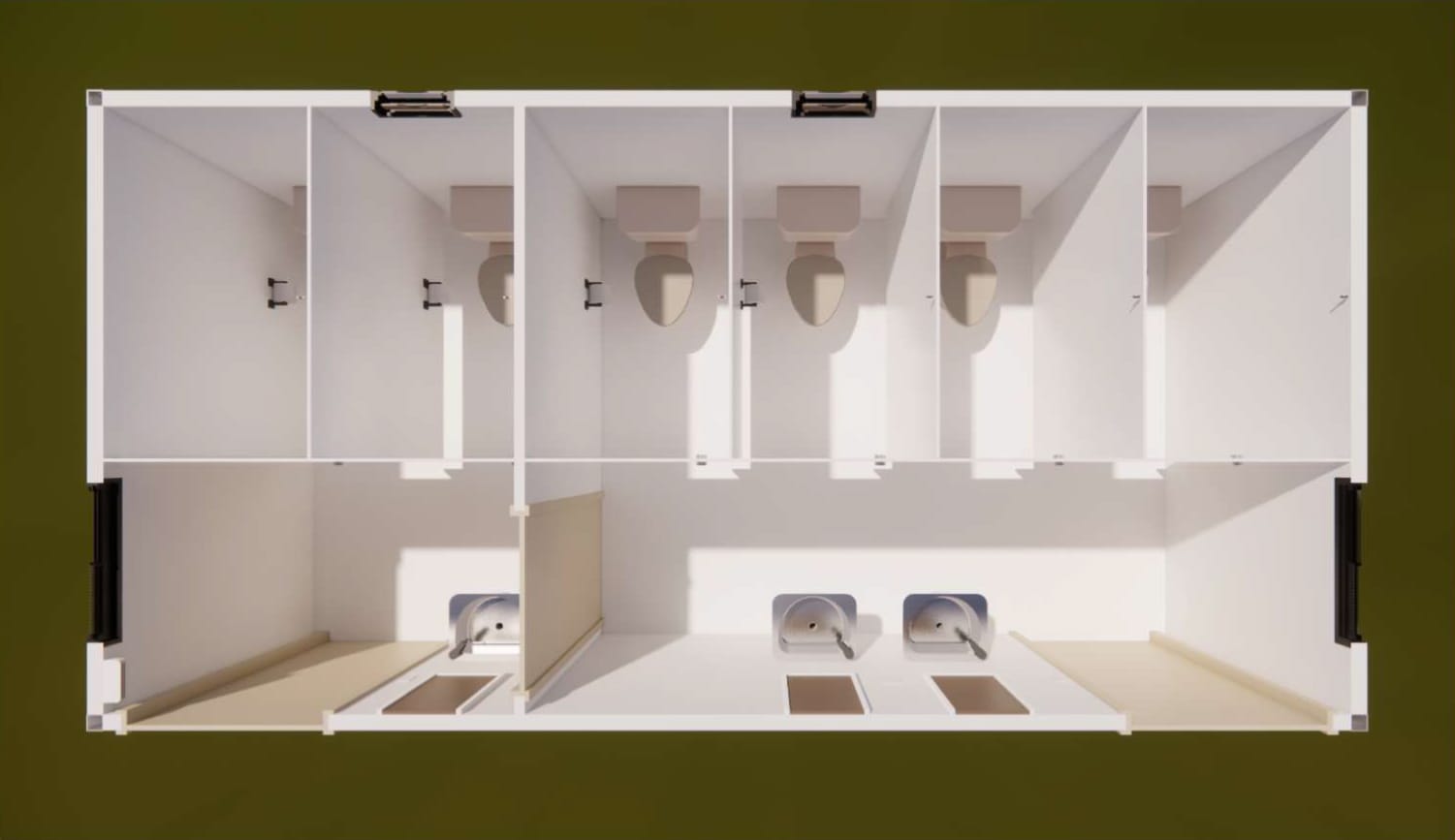 6 x 3 metre modular male and female ablution block
