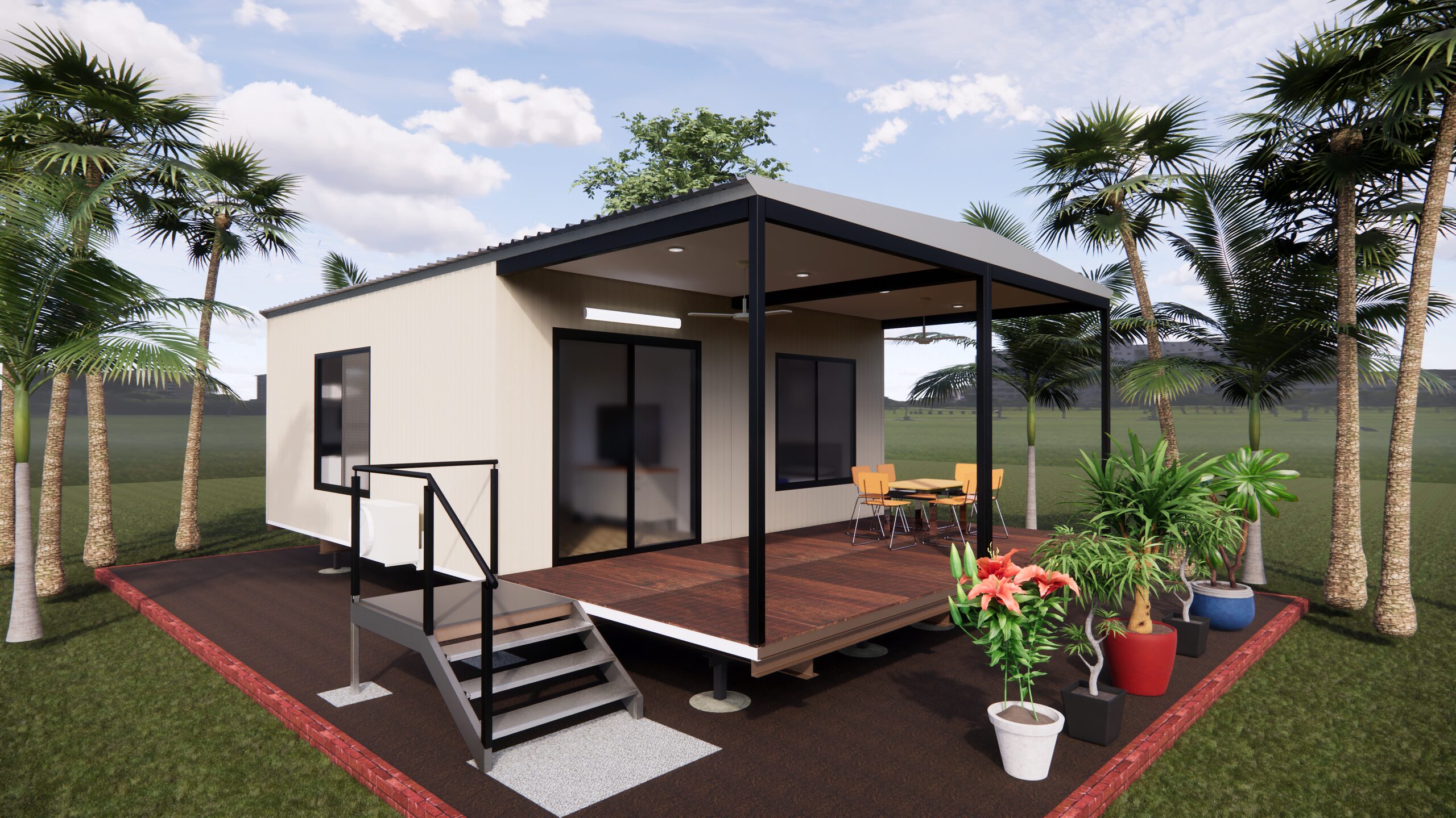 The Kakadu modular home, front non cladding