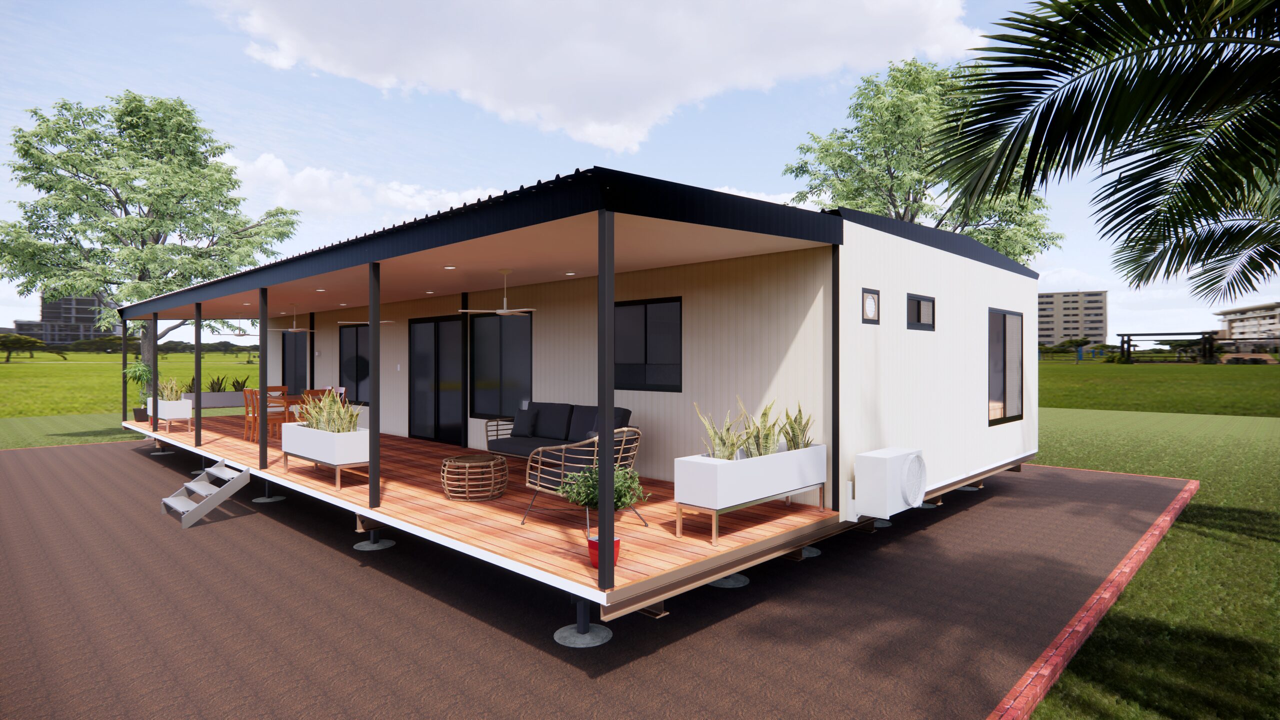 The Roper modular home, front non cladding