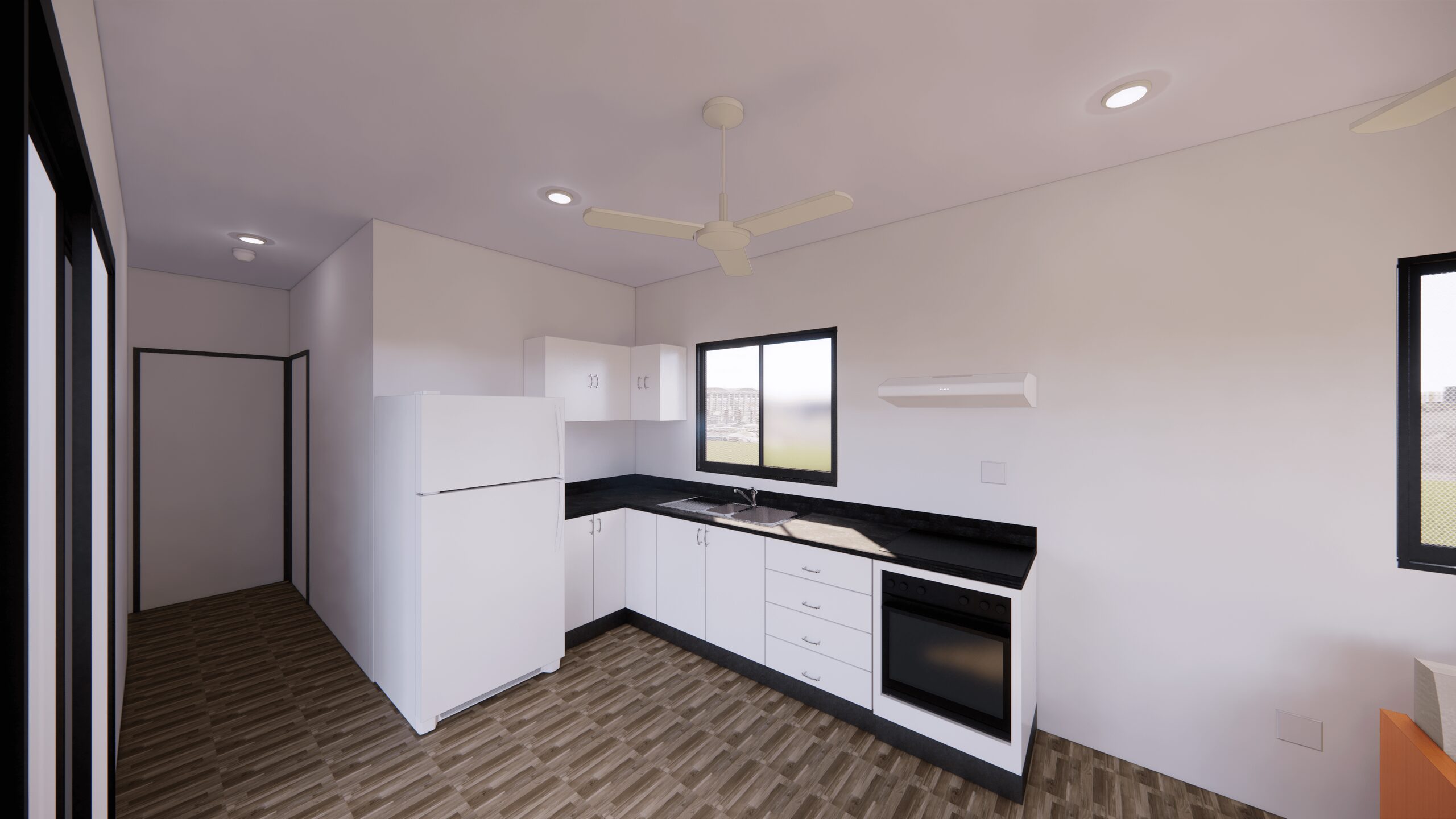 The Daly modular home, kitchen