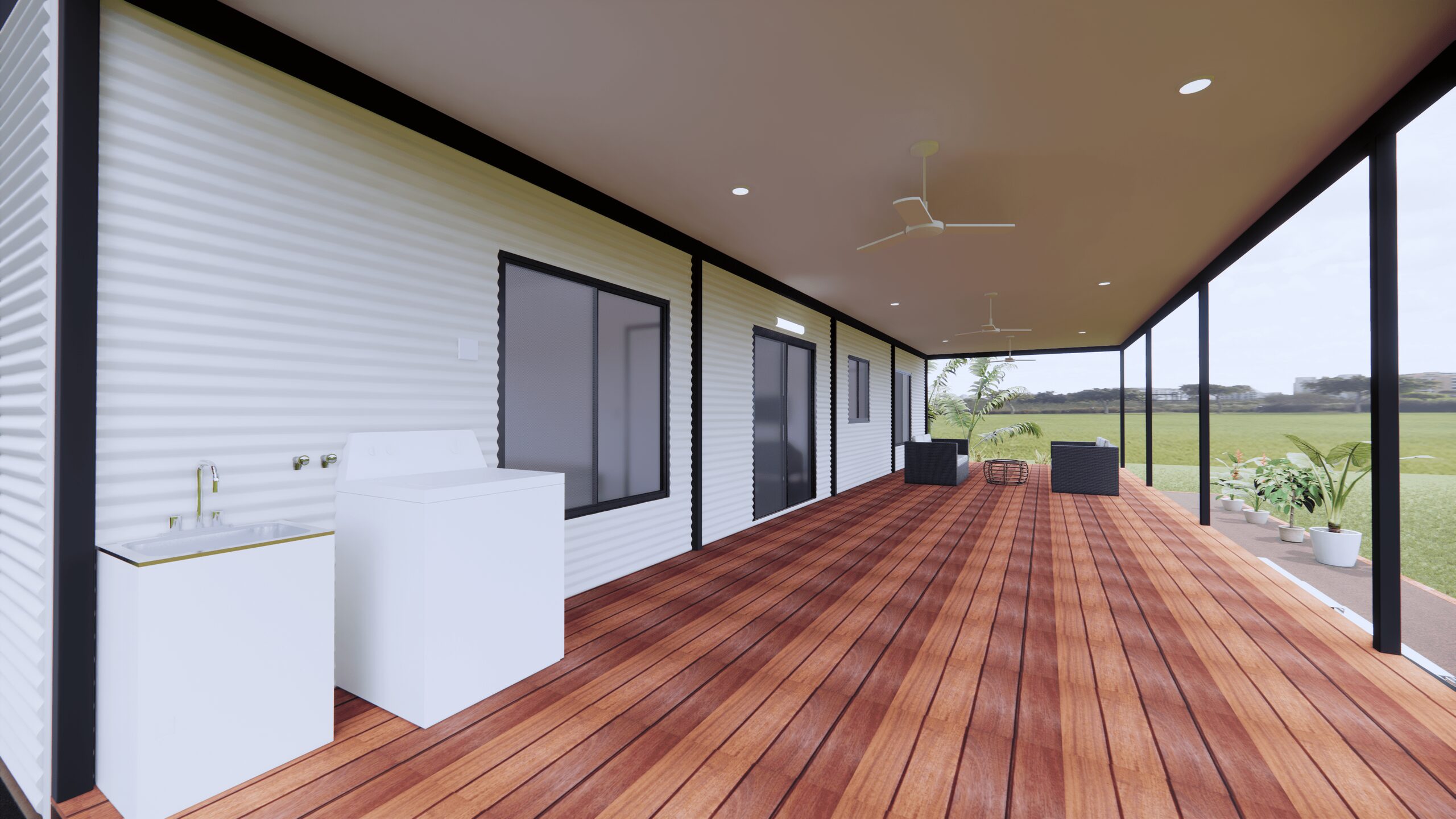The Finnis modular home, verandah
