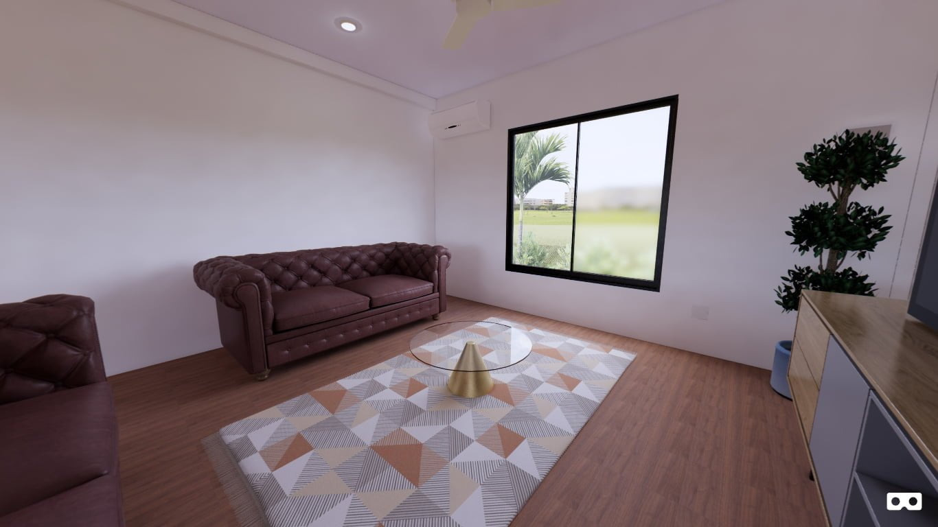 360 degree panoramic view of the living area in The Kimberley modular home
