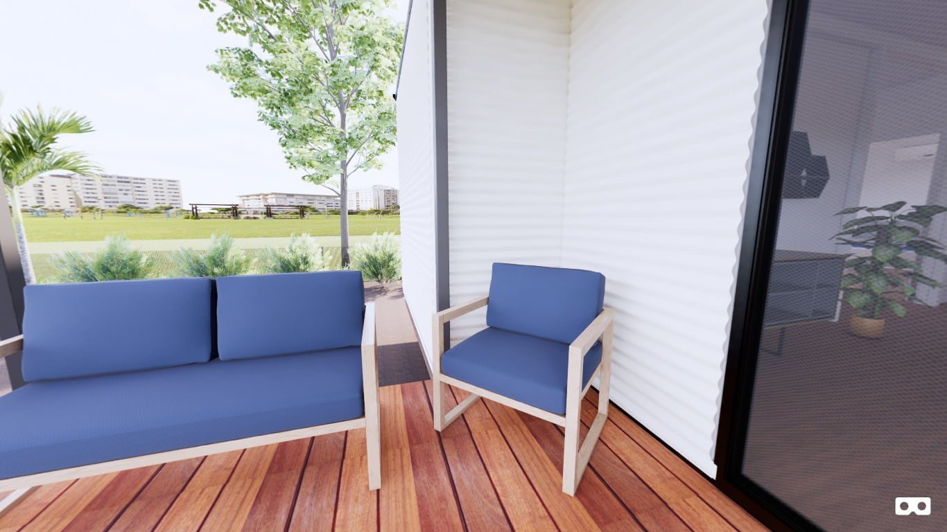 360 degree panoramic view of the verandah in The Kimberley modular home