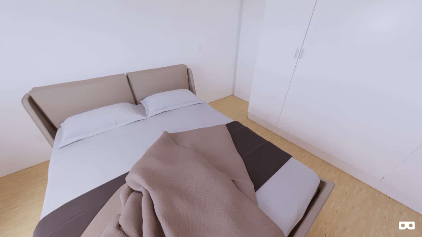 360 degree panoramic view of the bedroom in The Acacia modular home