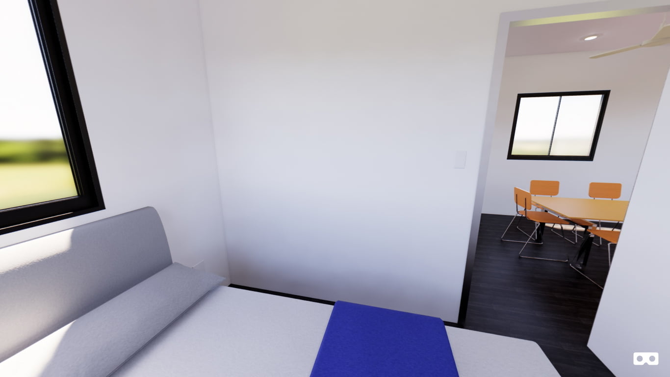 360 degree panoramic view of the bedroom in The Waratah modular home